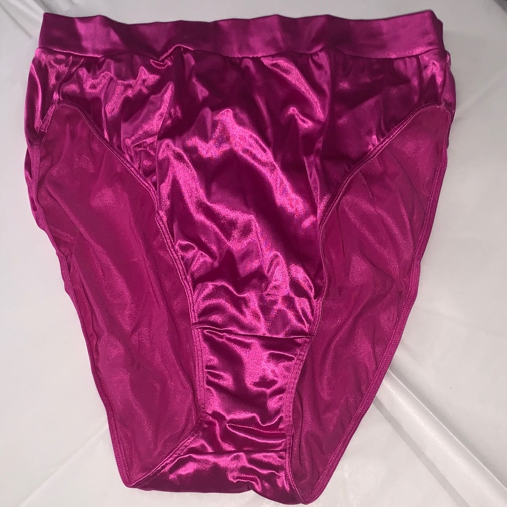 Victoria's Secret Fuchsia Satin Hi leg Briefs